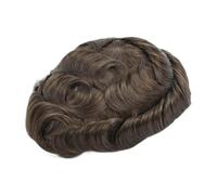 Patch Capelli Uomo Topper for capelli umani naturali con grigi for uomo, toupee for, protesi capillare for, pizzo svizzero, parrucche in PU for indiani for Parrucche per uomo(3#)