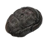Patch Capelli Uomo Topper for capelli umani naturali con grigi for uomo, toupee for, protesi capillare for, pizzo svizzero, parrucche in PU for indiani for Parrucche per uomo(220#)