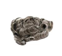 Patch Capelli Uomo Topper for capelli umani naturali con grigi for uomo, toupee for, protesi capillare for, pizzo svizzero, parrucche in PU for indiani for Parrucche per uomo(440#)