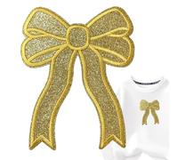 Patch da stiro su fiocco ricamato, toppa da stiro con fiocco, toppa ad laterale, decorativi, applique carine, toppe da stiro per ragazze e donne, vestiti, zaini, giacche