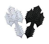 Patch Decorative 10pcs/Lot Jesus Cross Patch Iron su Toppe for Abbigliamento thermoadesive toppes su Vestiti Ricami/Patch fusibili Strisce cuci (Color : Black White)