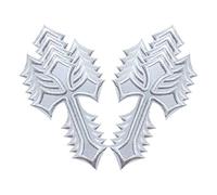 Patch Decorative 10pcs/Lot Jesus Cross Patch Iron su Toppe for Abbigliamento thermoadesive toppes su Vestiti Ricami/Patch fusibili Strisce cuci (Color : White)