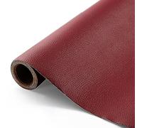 Patch di Ecopelle PU Autoadesiva 100 x 137 cm riparazione decorative pellicole in pelle sintetica riparazione Adesiva Sedile Auto per Divani, Sofa, Auto Interni vino rosso 2