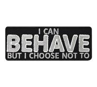 Patch divertente per cani con velcro "I can behave, I choose not to", toppa tattica in velcro, accessorio per cani, 100 x 40 mm