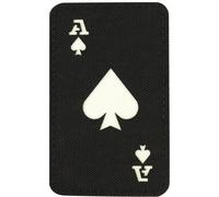 M-Tac Ace of Spades Death Card Tactical Morale Patch Army Combat Hook Fasteners, GITD/Black