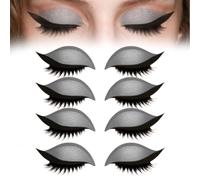 Patch for Ciglia Lazy Eye Shadow, Nuovi Adesivi for Ciglia Lazy Eye, Adesivi for Il Trucco Occhi Riutilizzabili 2 in 1, Ciglia Lazy Eyeshadow Impermeabili 3D, Stencil Colorati for Palpebre(Silver)