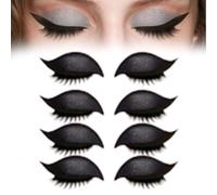 Patch for Ciglia Lazy Eye Shadow, Nuovi Adesivi for Ciglia Lazy Eye, Adesivi for Il Trucco Occhi Riutilizzabili 2 in 1, Ciglia Lazy Eyeshadow Impermeabili 3D, Stencil Colorati for Palpebre(Nero)