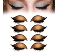 Patch for Ciglia Lazy Eye Shadow, Nuovi Adesivi for Ciglia Lazy Eye, Adesivi for Il Trucco Occhi Riutilizzabili 2 in 1, Ciglia Lazy Eyeshadow Impermeabili 3D, Stencil Colorati for Palpebre(Gold)