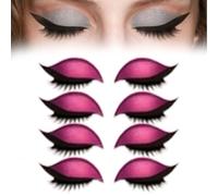 Patch for Ciglia Lazy Eye Shadow, Nuovi Adesivi for Ciglia Lazy Eye, Adesivi for Il Trucco Occhi Riutilizzabili 2 in 1, Ciglia Lazy Eyeshadow Impermeabili 3D, Stencil Colorati for Palpebre(Pink)
