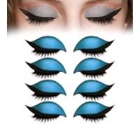 Patch for Ciglia Lazy Eye Shadow, Nuovi Adesivi for Ciglia Lazy Eye, Adesivi for Il Trucco Occhi Riutilizzabili 2 in 1, Ciglia Lazy Eyeshadow Impermeabili 3D, Stencil Colorati for Palpebre(Blue)