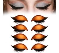 Patch for Ciglia Lazy Eye Shadow, Nuovi Adesivi for Ciglia Lazy Eye, Adesivi for Il Trucco Occhi Riutilizzabili 2 in 1, Ciglia Lazy Eyeshadow Impermeabili 3D, Stencil Colorati for Palpebre(Orange)