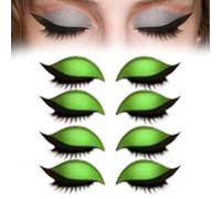 Patch for Ciglia Lazy Eye Shadow, Nuovi Adesivi for Ciglia Lazy Eye, Adesivi for Il Trucco Occhi Riutilizzabili 2 in 1, Ciglia Lazy Eyeshadow Impermeabili 3D, Stencil Colorati for Palpebre(verde)