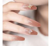 Patch for manicure, colla sulle unghie for donne Manuale di nail art Wearing A Cat Eye Patch for manicure for unghie Unghie con punta francese staccabili (Grigio scuro n. 1, Taglia unica) (Color : A#