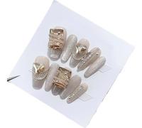 Patch for occhi di gatto dorati Versatile applicazione fatta a mano for unghie e patch for il miglioramento delle unghie Unghie finte staccabili(XS)