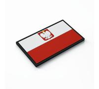 Patch Force - Toppa in gomma Bandiera della Polonia (Colore) 8 x 5 cm - Come distintivo per uniformi, giubbotto protettivo, borsa, giacca o zaino - Per le forze armate tedesche, polizia e militari