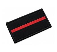 Patch Force Toppa in tessuto Thin Red Line, 7,5 cm x 4,0 cm, come distintivo della solidarietà con vigili del fuoco e servizio di soccorso, tessuta, ricamata, toppa di solidarietà