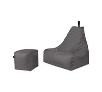 PATCH HOME Patchhome De-Lux - Poltrona lounge, con cubo con chiusura lampo, ricaricabile, per interni ed esterni, pronta da riempire (XXL con cerniera, antracite)