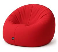 PATCH HOME - Pouf 2 in 1, poltrona sacco da gaming con cerniera - Già riempito, ergonomico e robusto per bambini e adulti - Per interni ed esterni, resistente agli agenti atmosferici (rosso, 155 cm)