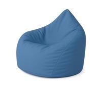 PATCH HOME Pouf XL a forma di goccia, colore grigio blu, per interni ed esterni, con imbottitura in polistirolo, già riempito, bambini e adulti, 30 colori e 3 misure, per bambini e adulti