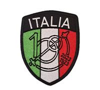 Patch Italia, Scudetto Tricolore, Centenario Bandiera, Toppa Italia Ricamata Termoadesiva, Stemma Logo, Compatibile Con Tutti I Tipi Di Abbigliamento, 10x8 Cm