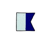 Patch Logo Ricamato Applica Bandiera Codice Alpha A segnali Marittimo Backpack