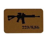m-tac ar-15 Tactical morale patch Lazer Cut Hook Fasteners, Black / Coyote