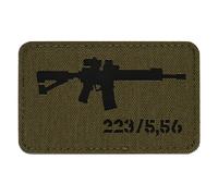 m-tac ar-15 Tactical morale patch Lazer Cut Hook Fasteners, Black / Ranger Green