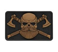 M-Tac Patch tattica per barba e teschio - Patch morale per equipaggiamento militare per abbigliamento, giacche, zaini, cappelli con gancio (nero/coyote)