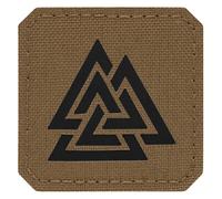 M-Tac Valknut Morale Patches Militare tattico Lazer Cut Viking Norse, Coyote - Black