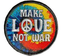 Patch Make Not War, Patch per i vestiti termici - percorsi hippy per uomini e donne per personalizzare e riparare i tuoi vestiti hippie - 78 x 78 mm