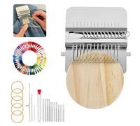 Patch Maker 2.0 Kit,Mini Portable Patch Darning Looms Kit,Handcraft DIY Patchwork Weaving Tool for Beginners,with 17 Large Eye Needles & 50 Color Threads,Quickly Sewing Repair Clothes (14 Hooks)