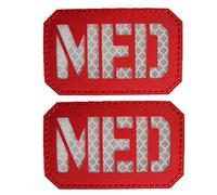 Patch militari, toppe mediche riflettenti, infrarossi IR EMT MED, tattiche mediche mediche con croce rossa morale, gancio e anello distintivo pronto soccorso, 2 pezzi