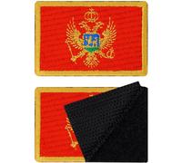 Patch Montenegro, set da 2 | Klett Patch Montenegro, Patch militari con chiusura a strappo, Patch tattici di morale con chiusura a strappo | 40x60mm