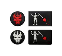 Patch Morale con Bandiera del Pirata Barbanera | Patch Tattica Ricamata con Chiusura a Gancio e Occhiello | Per Giubbotti Tattici, Zaini, Cappelli e Borse (BK04, As shown)