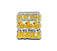 Patch Nation Spilla con scritta in inglese "The Little Voices in my Head, Get More Ducks"