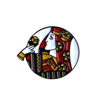 Patch Nation Spilla in metallo con emblema a forma di carte da gioco King & Queen, 26mm Diameter, Alluminio