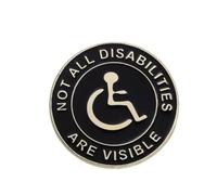 Patch Nation Spilla in metallo con scritta "Not All Disabilities are Visible, 30mm Diameter, Alluminio