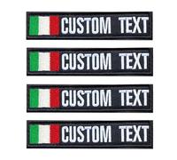 Patch nome militare ricamo personalizzato, gancio bandiera Italia su toppe, Patch nome motociclista per giacche e gilet uniformi, Zaini - patch / 10 x 2,5 cm