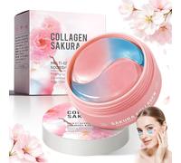 Patch Occhi al Collagene 60 Pezzi con Sakura e Glicerina, Patch per Occhiaie e Borse in Hydrogel, per Contorno Occhi Secco, Stanco, Gonfiore e Linee Sottili