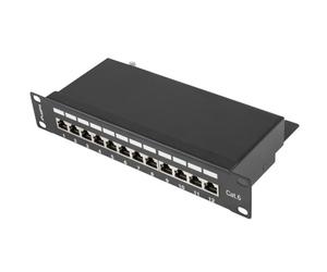 PATCH PANEL 12 PORTE 1U 10 SCHERMATO CAT.6 NERO PPF6-9012-B