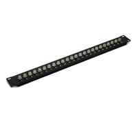 Patch panel 19", 1U, 24x F-type connectors - equipped, black