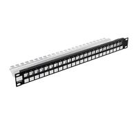 Patch Panel 19" Modular 1U 24 Porte Nero Grigio Cat6 Rete