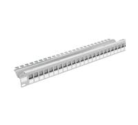 Patch Panel 19" Modular 1U 24 Porte Nero Grigio Cat6 Rete