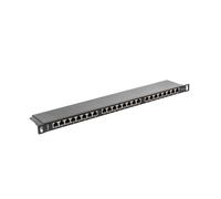 Patch Panel 24 PORTE 0,5U Cat.5e Schermato Nero PPS5-0024-B
