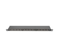 Patch Panel 24 PORTE 0,5U Cat.6 Schermato Nero PPS6-0024-B