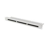 Patch panel 24 porte 1U 19" cat.6 UTP con organizer PPU6-1124-S