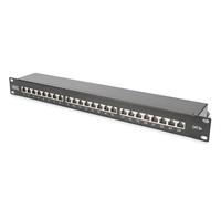 PATCH PANEL CAT 6A LSA 24 PORTE 1U SCHERMATO A CON FLAP DI PROTEZIONE