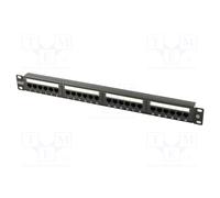 Patch panel; RACK; nero; RJ45 femmina x24; rack DN-91524U-1