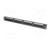 Patch panel; RACK; nero; RJ45 femmina x24; rack DN-91624U-CR