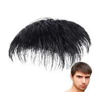 Patch per capelli da uomo - Extension per capelli corti da uomo | Parrucca per capelli corti nera naturale per uomo toupet capelli umani sostituzione capelli rotondi